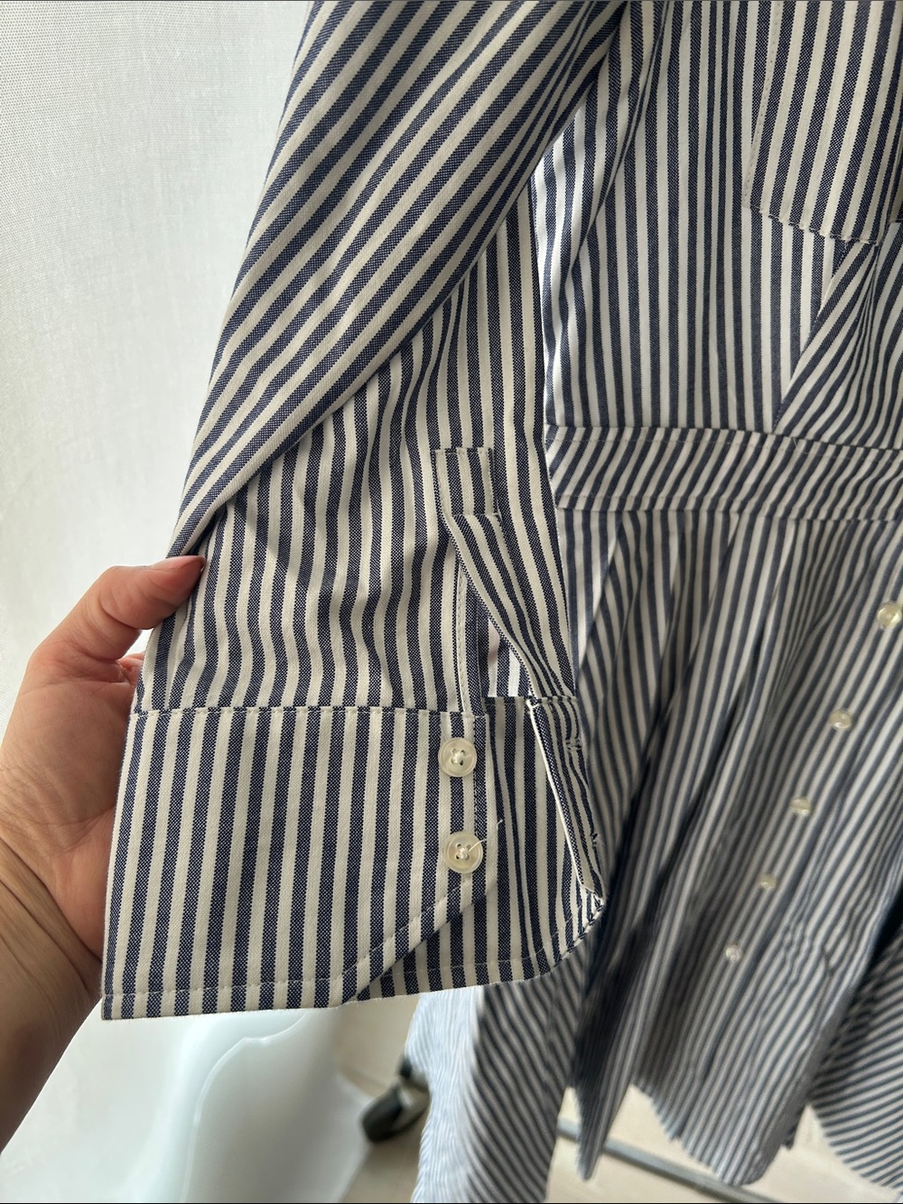 Eliza J Black and White Striped Shirt Dress women’s - Picture 4 of 7